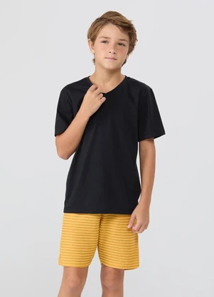 Vida Costeira - Conjunto Verão Básico Gola V Preto - VIDA COSTEIRA