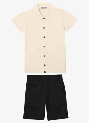 Trick Nick - Conjunto Verão Menino Camisa e Bermuda Bege - TRICK NICK