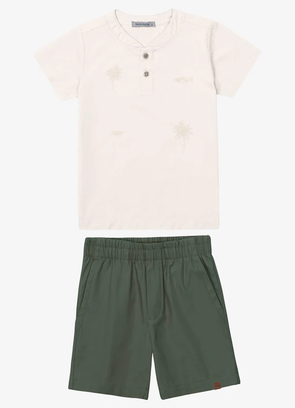 Trick Nick - Conjunto Verão Menino Camisa e Bermuda Bege
