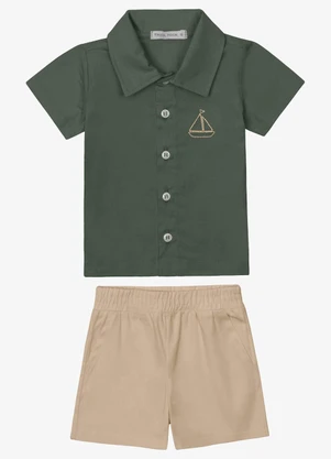 Trick Nick - Conjunto Verão Menino Camisa e Bermuda Verde - TRICK NICK
