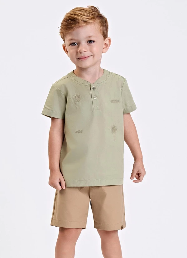 Trick Nick - Conjunto Verão Menino Camisa e Bermuda Verde