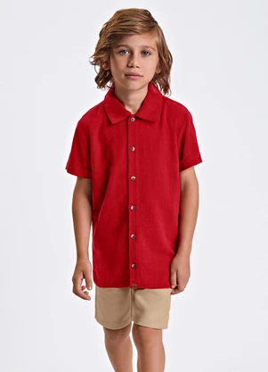 Trick Nick - Conjunto Verão Menino Camisa e Bermuda Vermelho - TRICK NICK