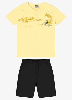 Rovi Kids - Conjunto Verão Menino com Peitilho Amarelo - ROVI KIDS