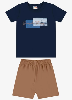 Rovi Kids - Conjunto Verão Menino com Relevo Azul - ROVI KIDS