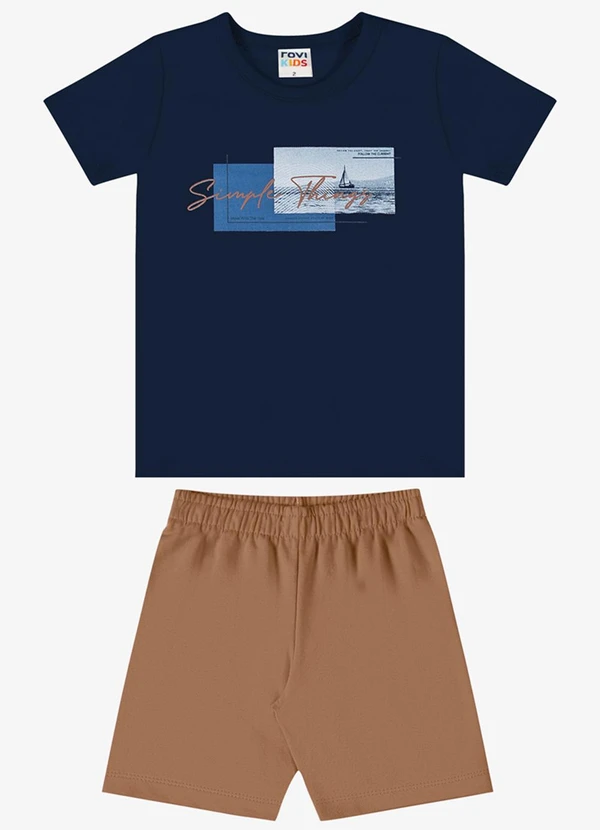 Rovi Kids - Conjunto Verão Menino com Relevo Azul