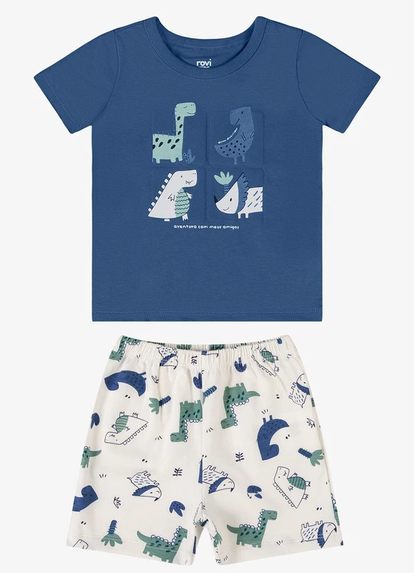 Rovi Kids - Conjunto Verão Menino com Relevo Azul