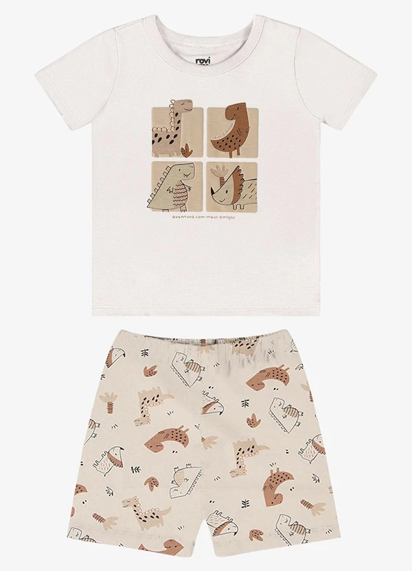 Rovi Kids - Conjunto Verão Menino com Relevo Bege