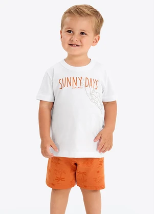 Rovi Kids - Conjunto Verão Menino com Relevo Branco - ROVI KIDS