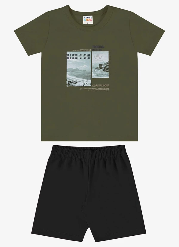 Rovi Kids - Conjunto Verão Menino com Relevo Verde