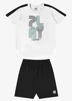 Rovi Kids - Conjunto Verão Menino Emborrachado Branco - ROVI KIDS