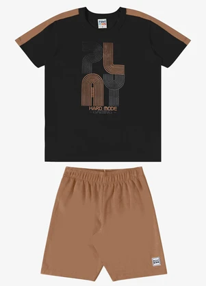 Rovi Kids - Conjunto Verão Menino Emborrachado Preto - ROVI KIDS