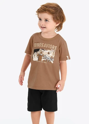 Rovi Kids - Conjunto Verão Menino Estampa com Gel Marrom - ROVI KIDS