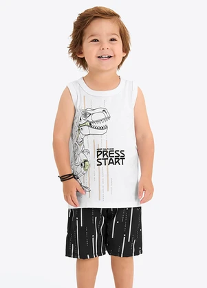 Rovi Kids - Conjunto Verão Menino Estampa em Gel Branco - ROVI KIDS