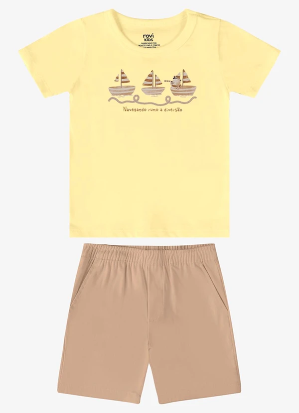 Rovi Kids - Conjunto Verão Menino Estampa em Relevo Amarelo