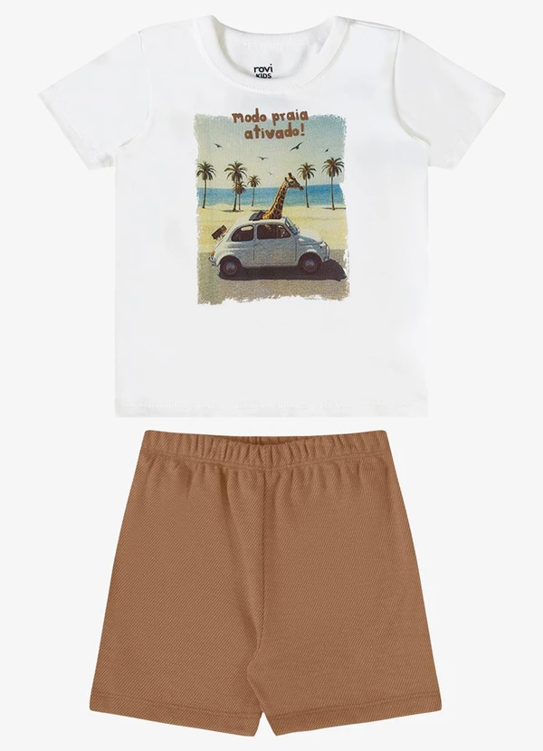 Rovi Kids - Conjunto Verão Menino Estampa Relevo Branco
