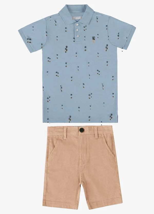 Trick Nick - Conjunto Verão Menino Polo com Bermuda Azul