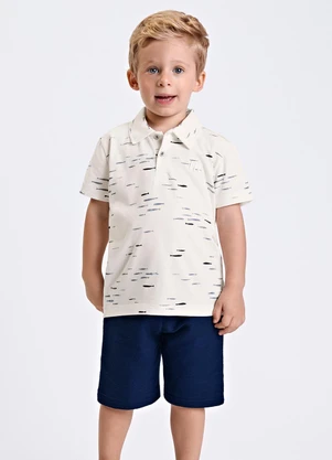 Trick Nick - Conjunto Verão Menino Polo com Bermuda Bege - TRICK NICK