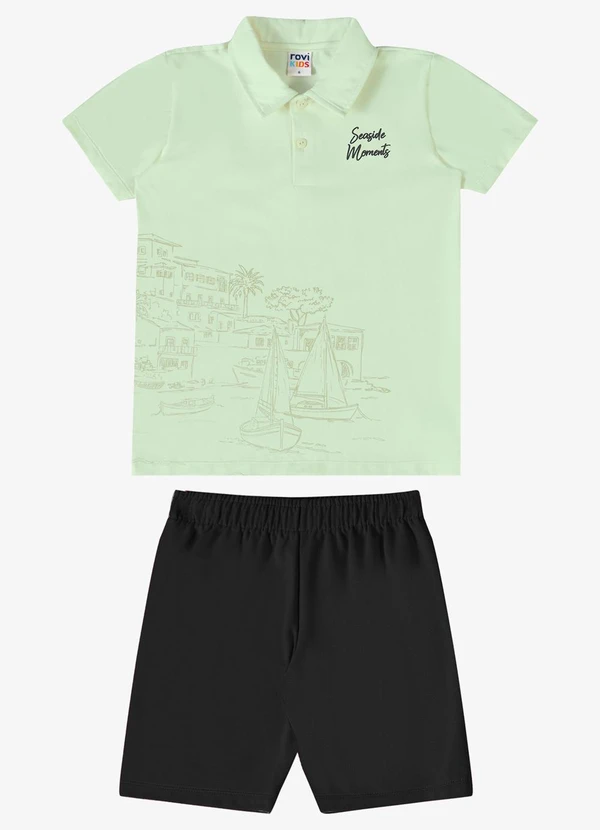 Rovi Kids - Conjunto Verão Menino Polo Verde