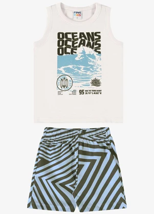 Rovi Kids - Conjunto Verão Menino Regata Bege - ROVI KIDS