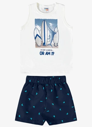 Rovi Kids - Conjunto Verão Menino Regata Branco - ROVI KIDS