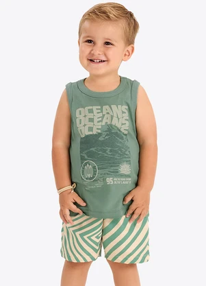 Rovi Kids - Conjunto Verão Menino Regata Verde - ROVI KIDS
