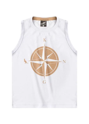 Rosa Azul - Conjunto  Verão Regata Bússola Kangulu  Branco - ROSA AZUL