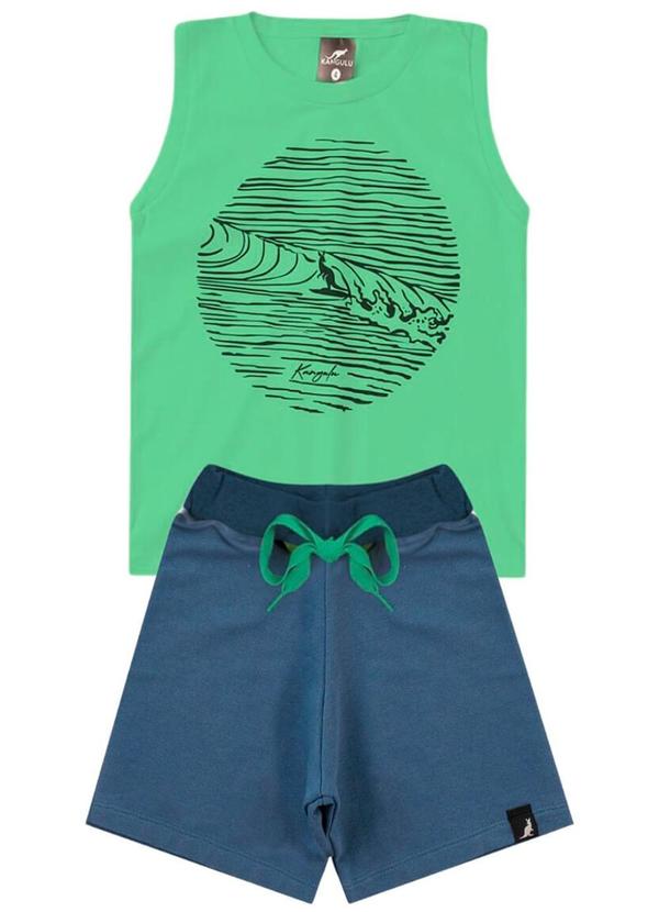 Rosa Azul - Conjunto Verão Regata Surf Kangulu Verde
