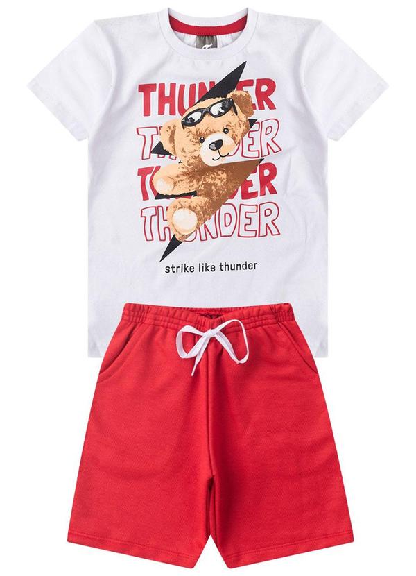 Rosa Azul - Conjunto Verão Urso Thunder Kangulu Branco