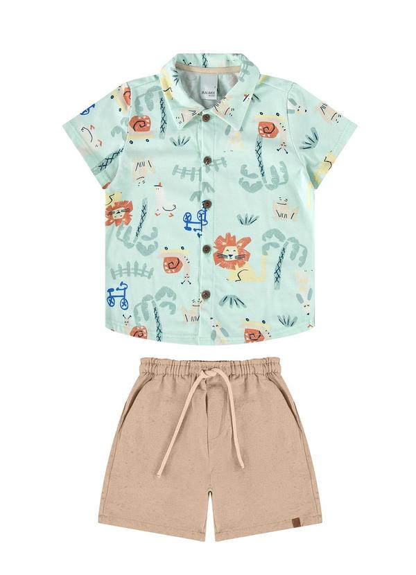 Malwee Kids - Conjunto Verde Água em Tecido Eco Menino 3