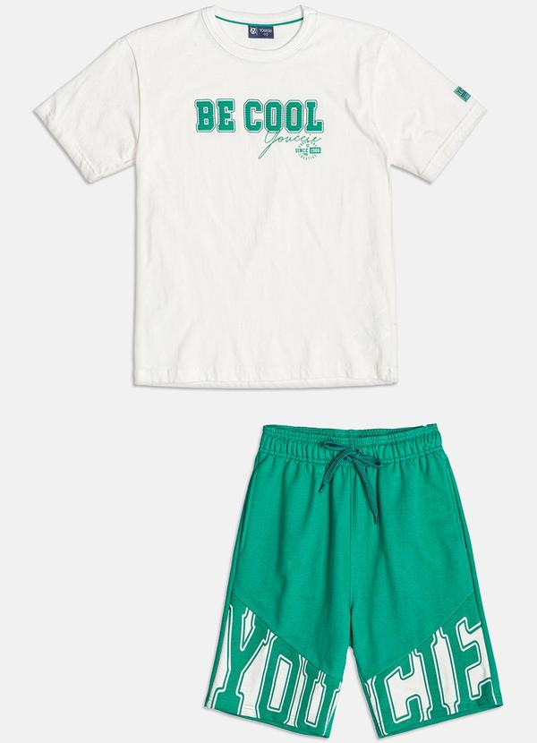 Youccie - Conjunto Verde com Estampa Be Cool Pérola
