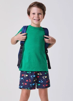 Bimbi - Conjunto Verde com Estampa de Motos Verde - BIMBI