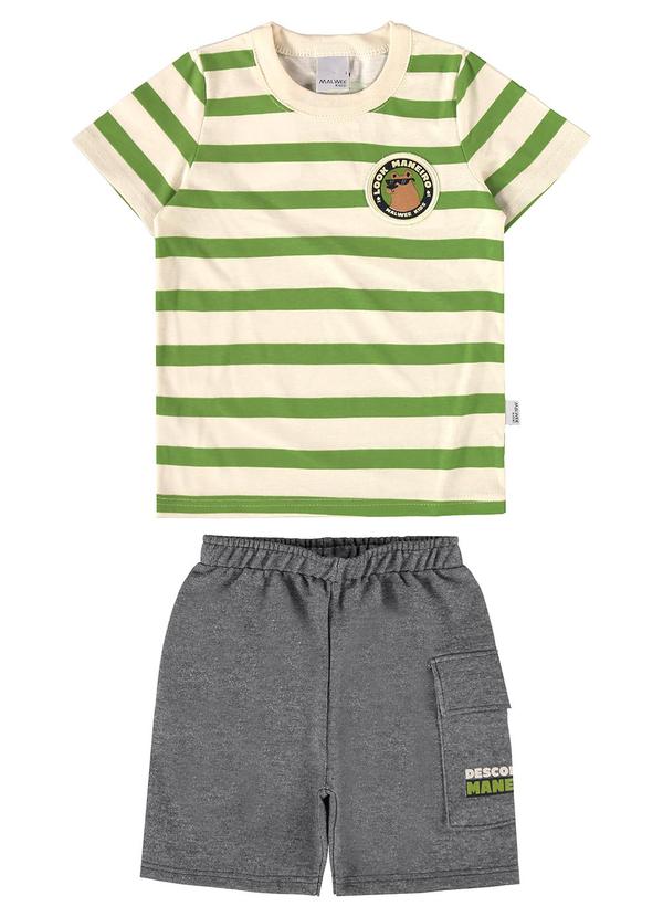 Malwee Kids - Conjunto Verde Listrada com Moletinho Menino 2