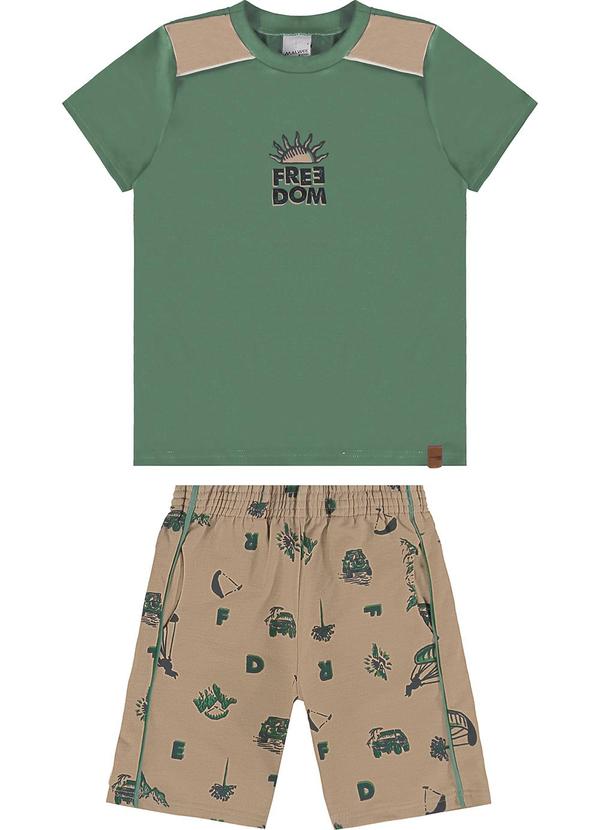 Malwee Kids - Conjunto Verde Militar Freedom com Moletinho