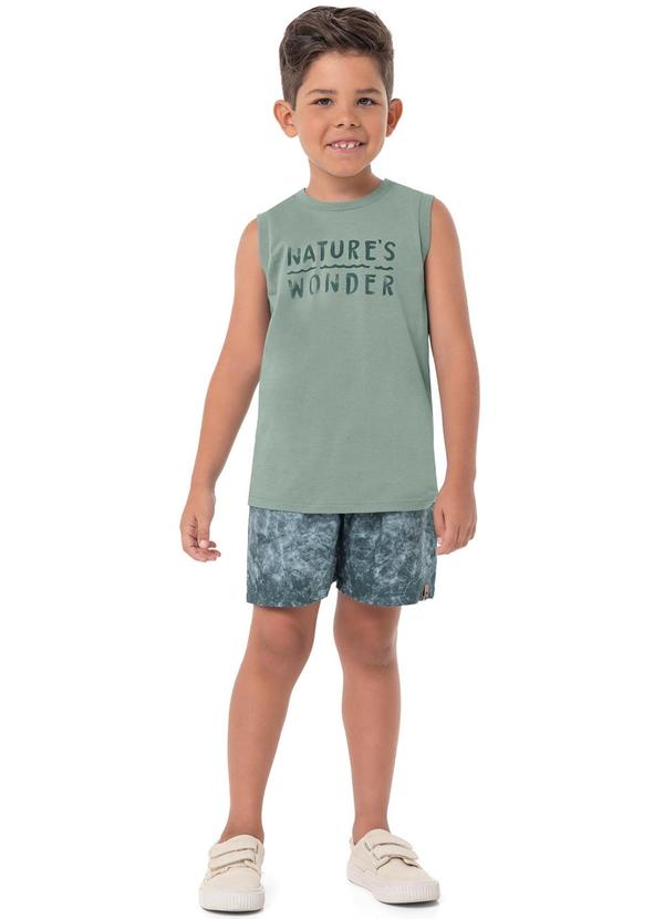 Carinhoso - Conjunto Verde Musgo Boardshort Menino