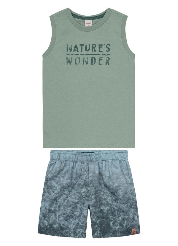 Carinhoso - Conjunto Verde Musgo Boardshort Menino 2
