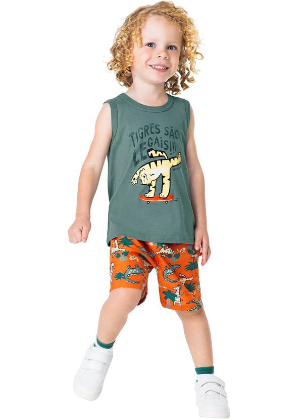 Malwee Kids - Conjunto Verde Tigres Microfibra Menino