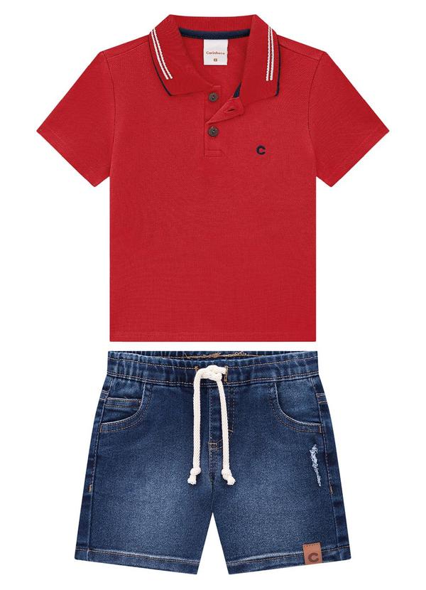 Carinhoso - Conjunto Vermelho Comfort em Piquet Menino 2