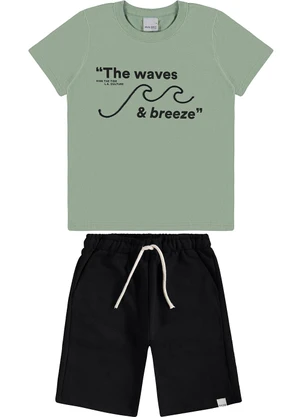 Malwee Kids - Conjunto Waves & Breeze em Moletom Verde Musgo - MALWEE KIDS
