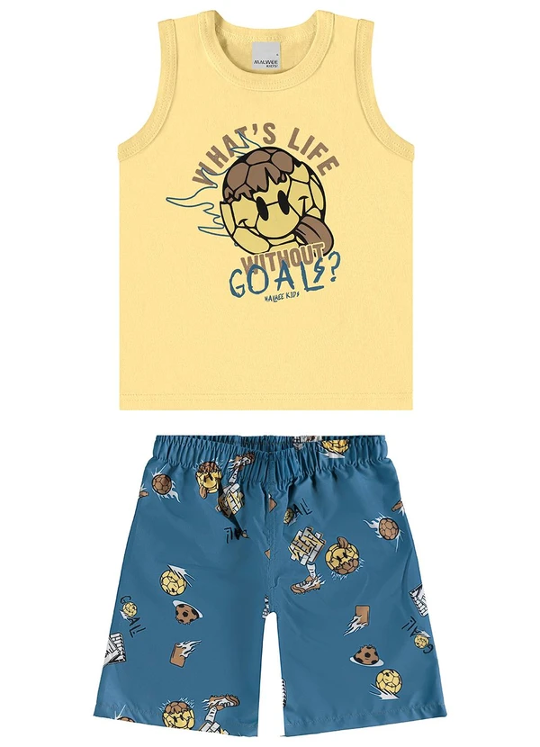 Malwee Kids - Conjunto What'S Life Without Goals? Amarelo