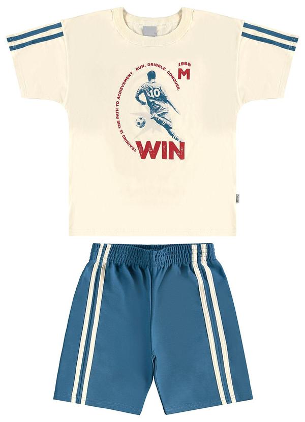 Malwee Kids - Conjunto Win em Moletinho Off White