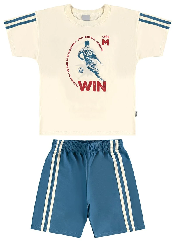 Malwee Kids - Conjunto Win em Moletinho Off White