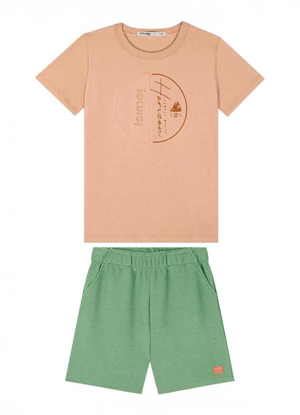 Ioluig - Conjuntos Camiseta e Bermuda em Dupla Marrom 2