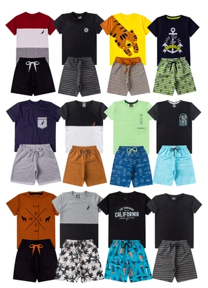 Rosa Azul - Kit 2 Conjunto Sortidos Infantil Multicolorido - ROSA AZUL