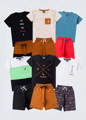 Rosa Azul - Kit 2 Conjunto Sortidos Infantil  Multicolorido - ROSA AZUL