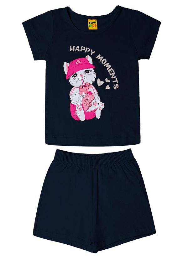 Kit 6 Conjuntos Blusa com Shorts Menina Rovi Kids