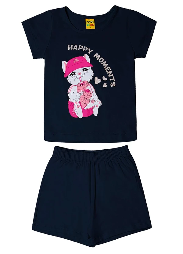 Rovitex - Kit 6 Conjuntos Blusa com Shorts Menina Rovi Kids
