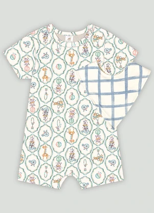 Up Baby - Kit Comfy com Macaquinho e BandanaBranco - UP BABY