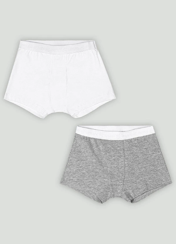 Up Baby - Kit Infantil com 2 Cuecas em Cotton Up Baby Cinza