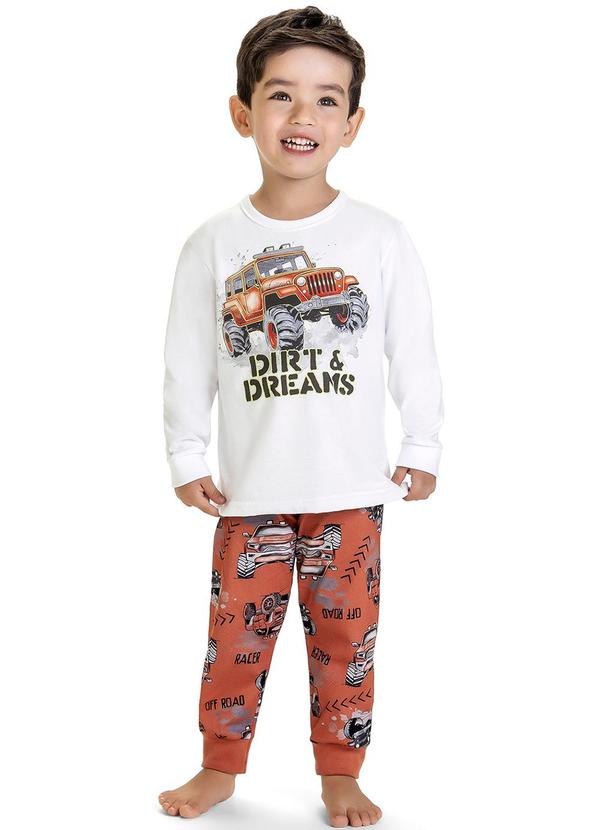 Kyly - Pijama Infantil Menino Carros Branco