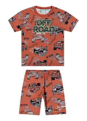 Kyly - Pijama Infantil Menino Carros Laranja - KYLY